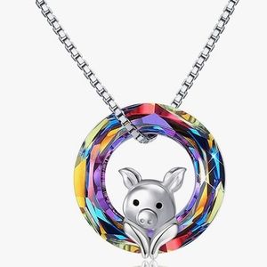 Sterling Silver Pig Necklace